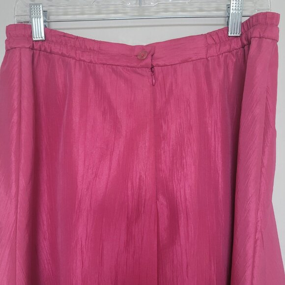 Nubiano New York Fuchsia Ruffled Bohemian Midi Skirt with Gold Trim - Picture 9 of 15